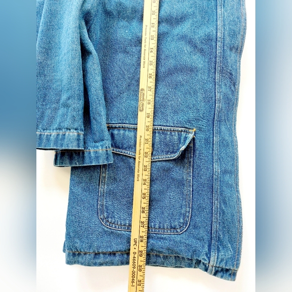 90s Denim Chore Jacket Medium 8/10 Faded Glory Utility Farm Coat - Picture 6 of 7